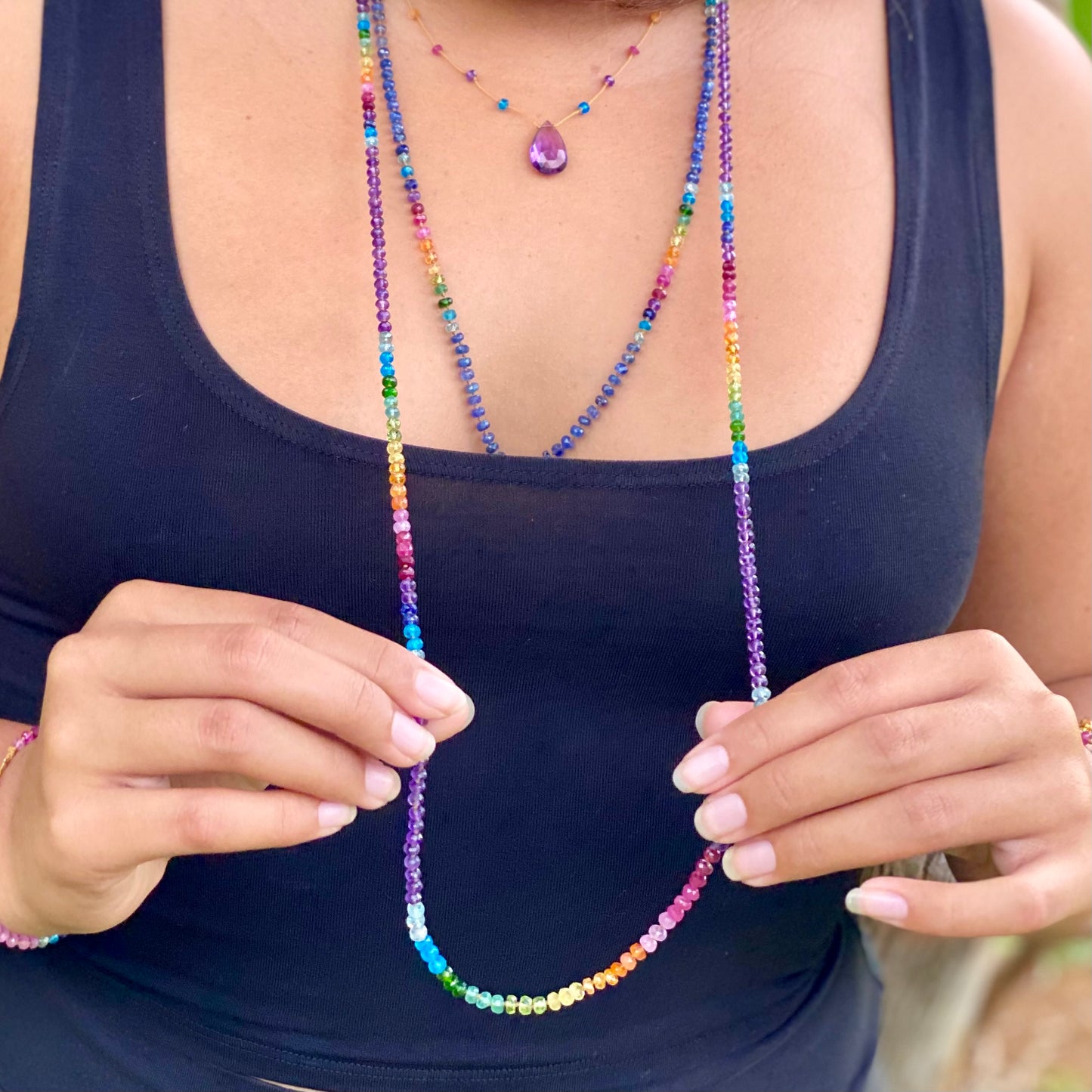 Blue Sapphire Rainbow Lei