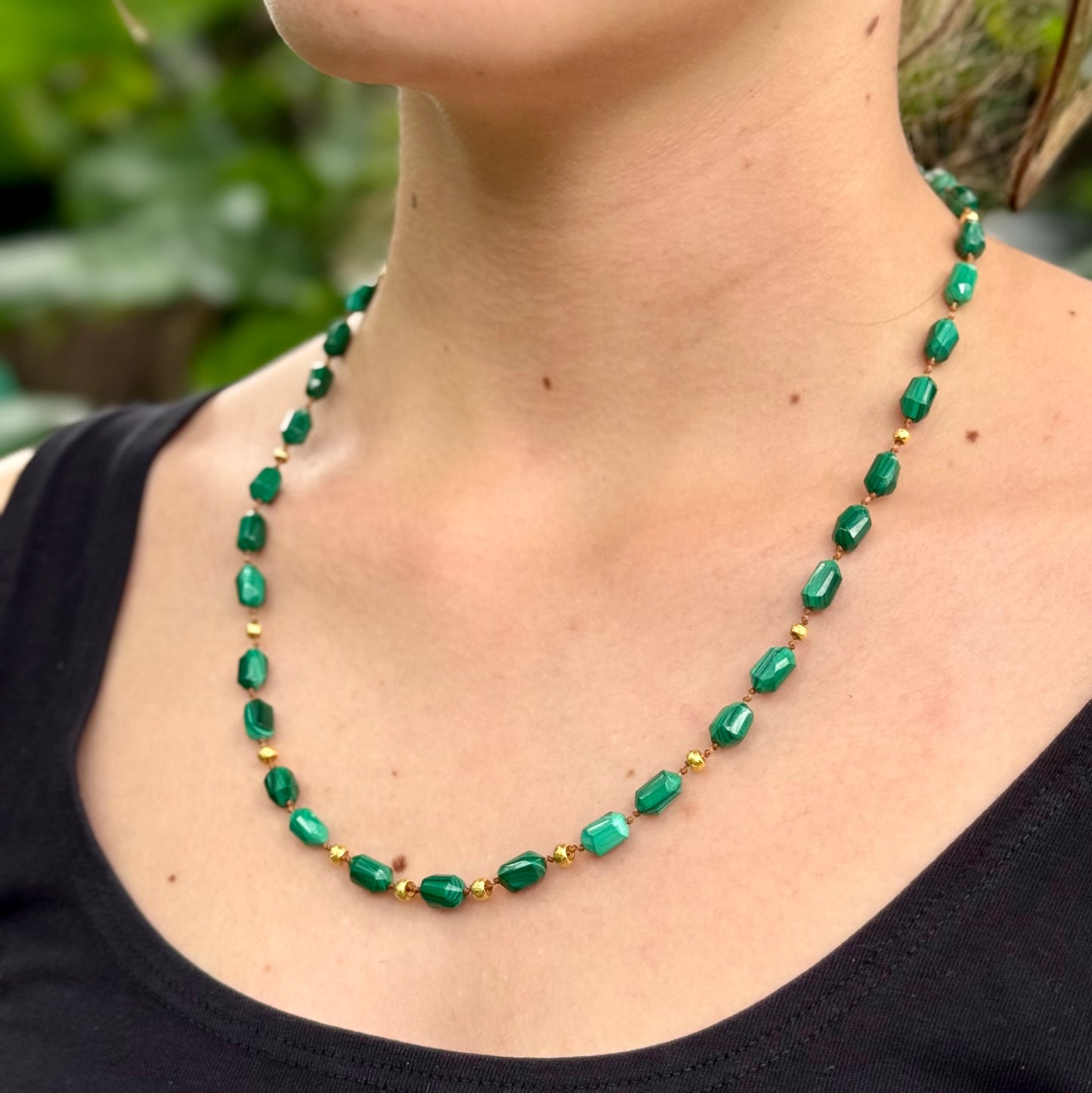Malachite & Gold Necklace