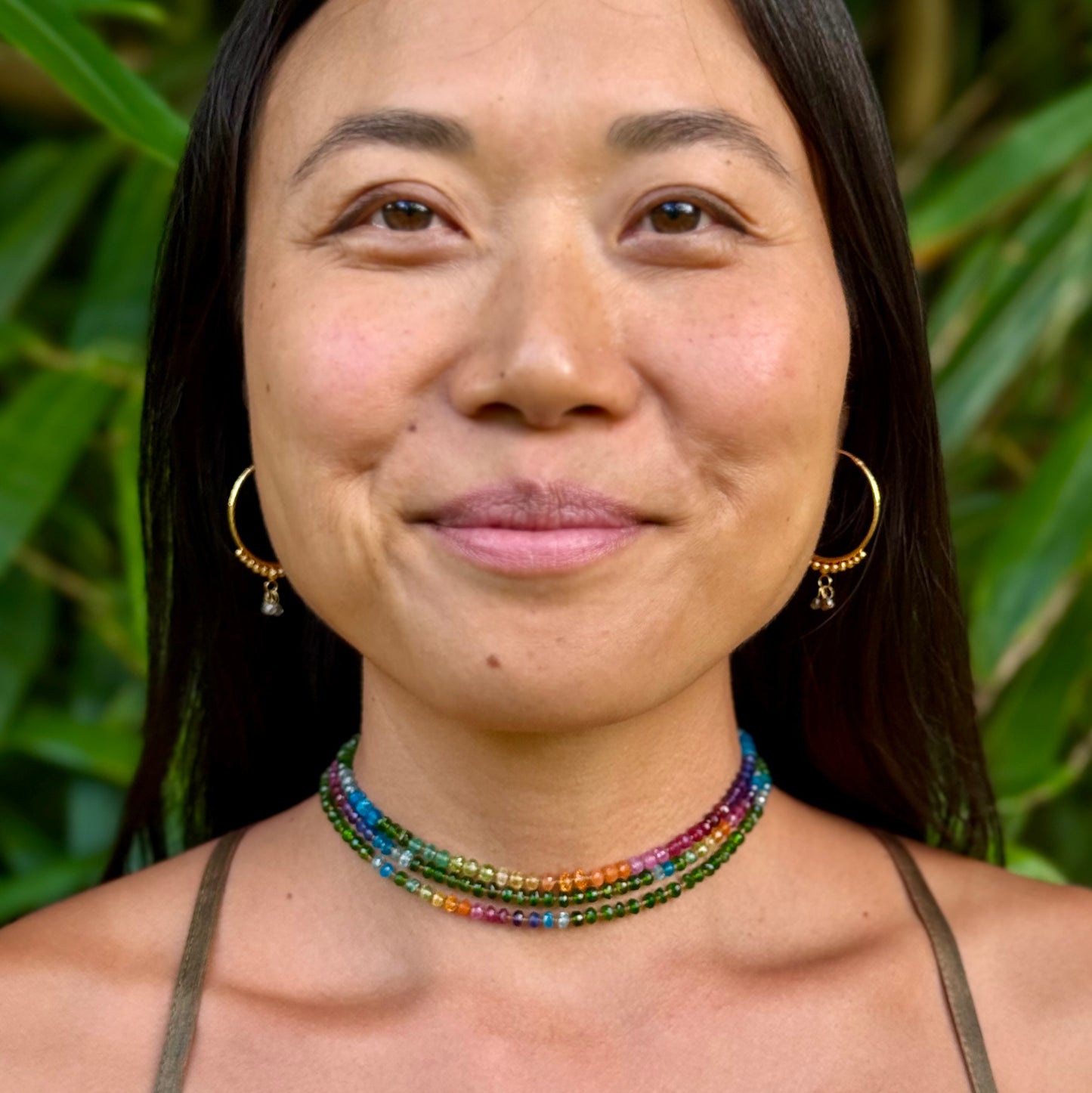 Forest Green Chrome Diopside Rainbow Lei