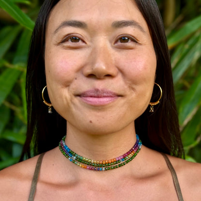 Forest Green Chrome Diopside Rainbow Lei