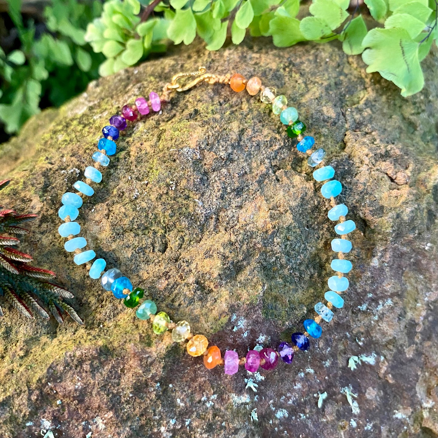 Aqua Amazonite Rainbow Bracelet