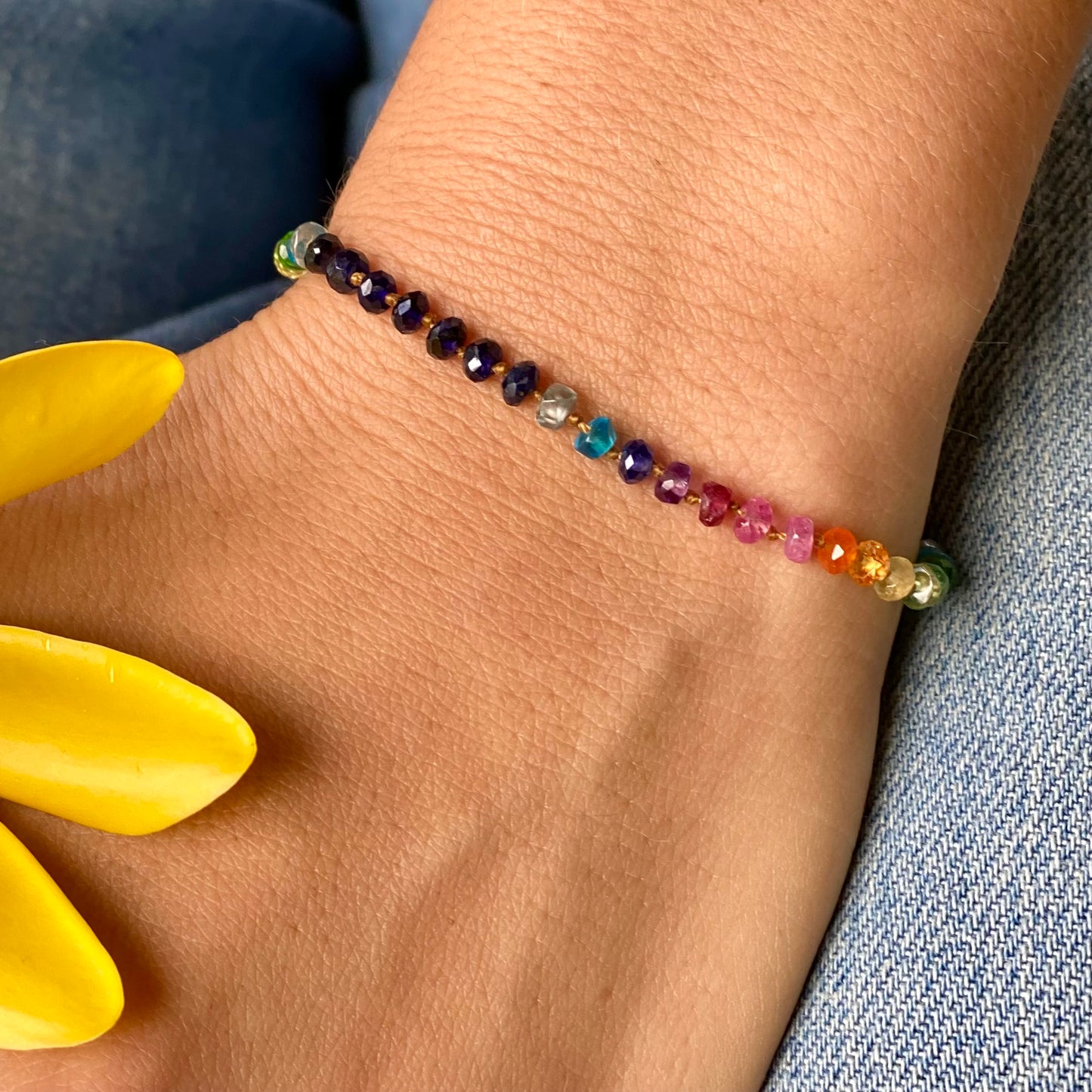 Midnight Sapphire Rainbow Bracelet