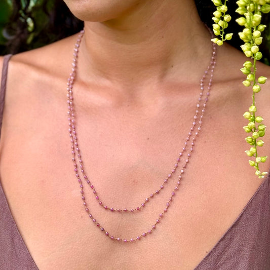 Tiny Shaded Ruby Long Lei