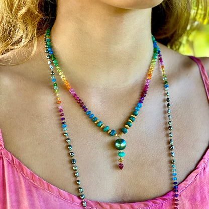 Tahitian Keshi Pearl Rainbow Lei