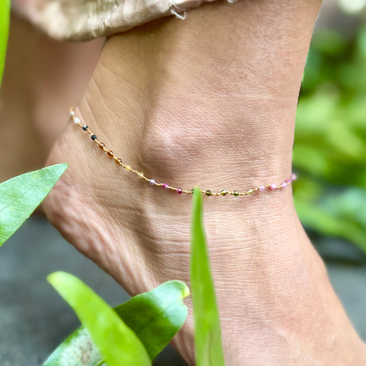 Multi-Tourmaline Anklet