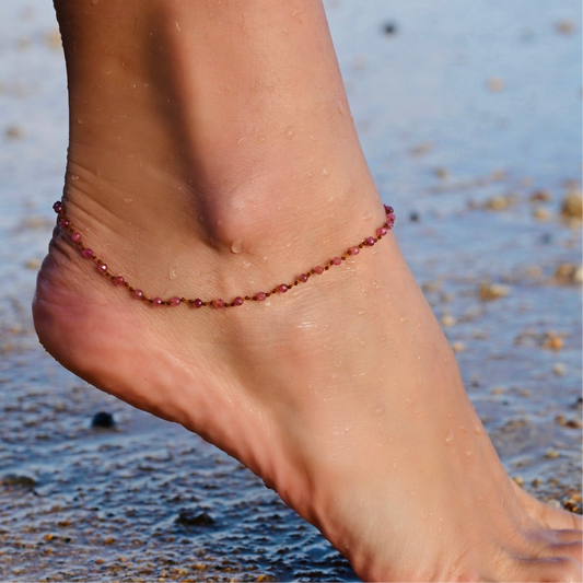Pink Tourmaline Anklet