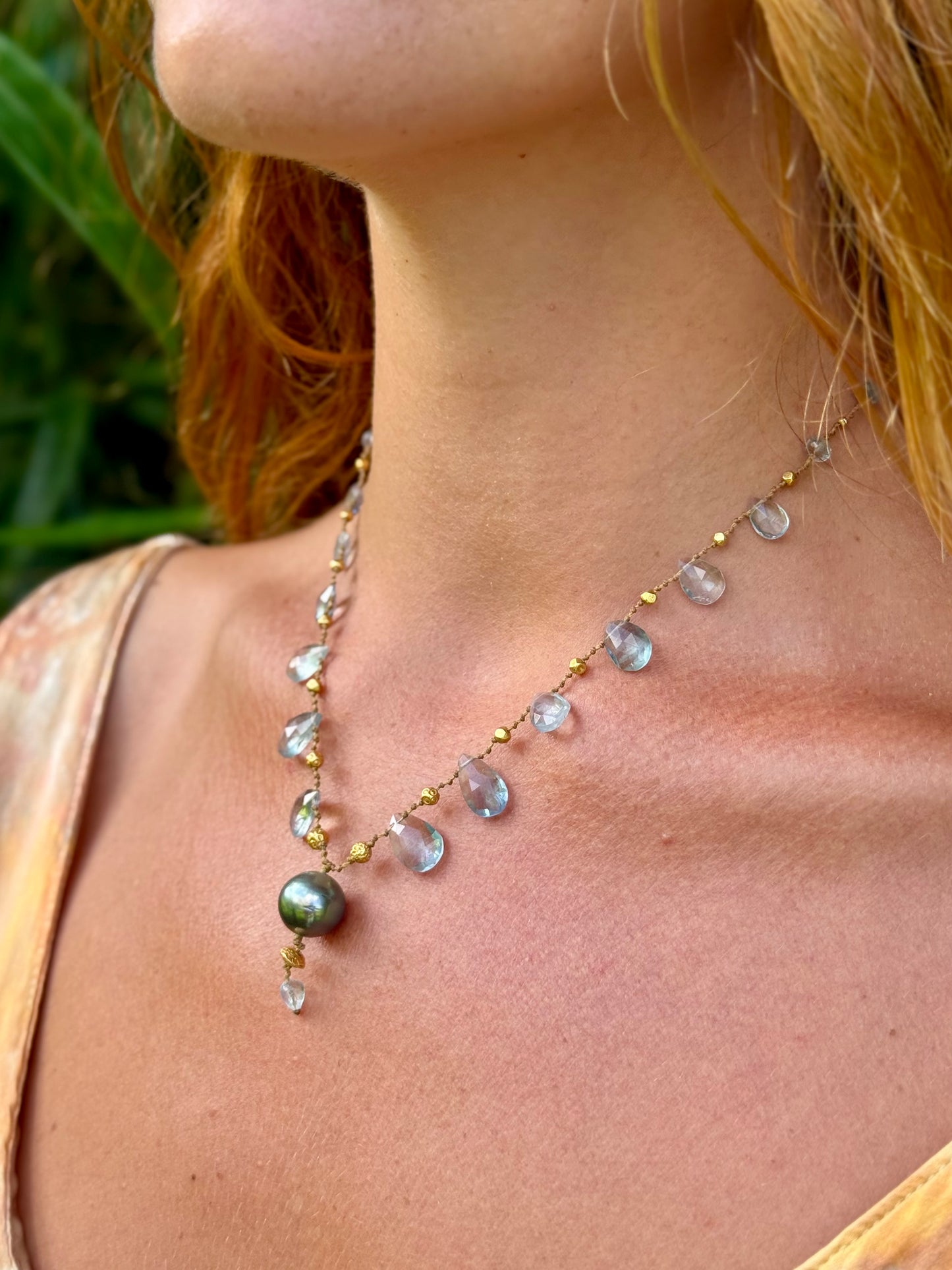 Aquamarine & Tahitian Pearl Ali’i Mana