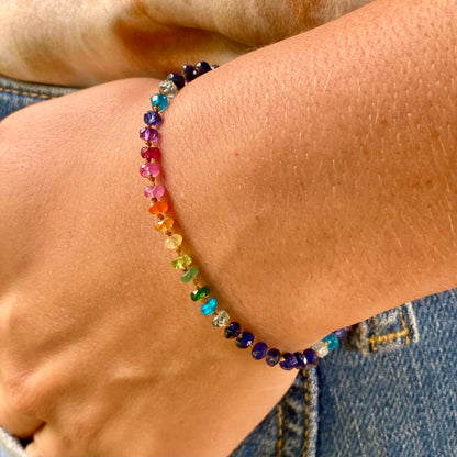 Midnight Sapphire Rainbow Bracelet