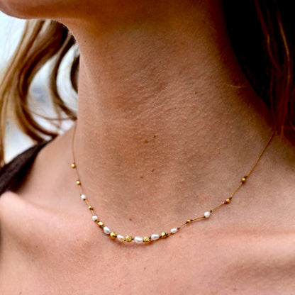 South Sea Pearl & Gold Accent Strand