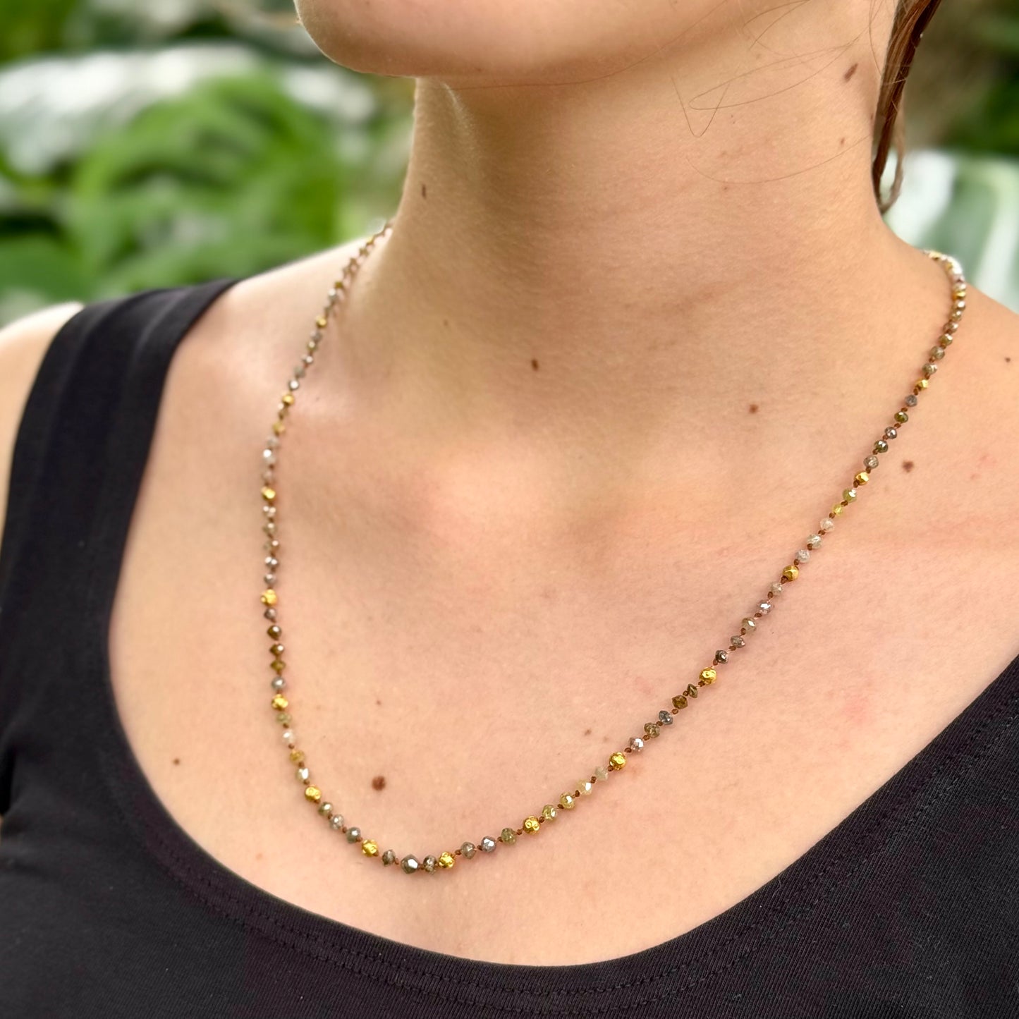 Large Diamond & Gold Strand