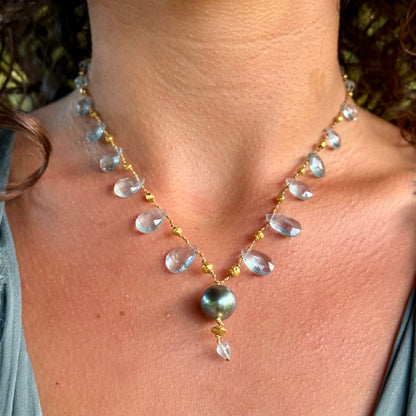 Aquamarine & Tahitian Pearl Ali’i Mana