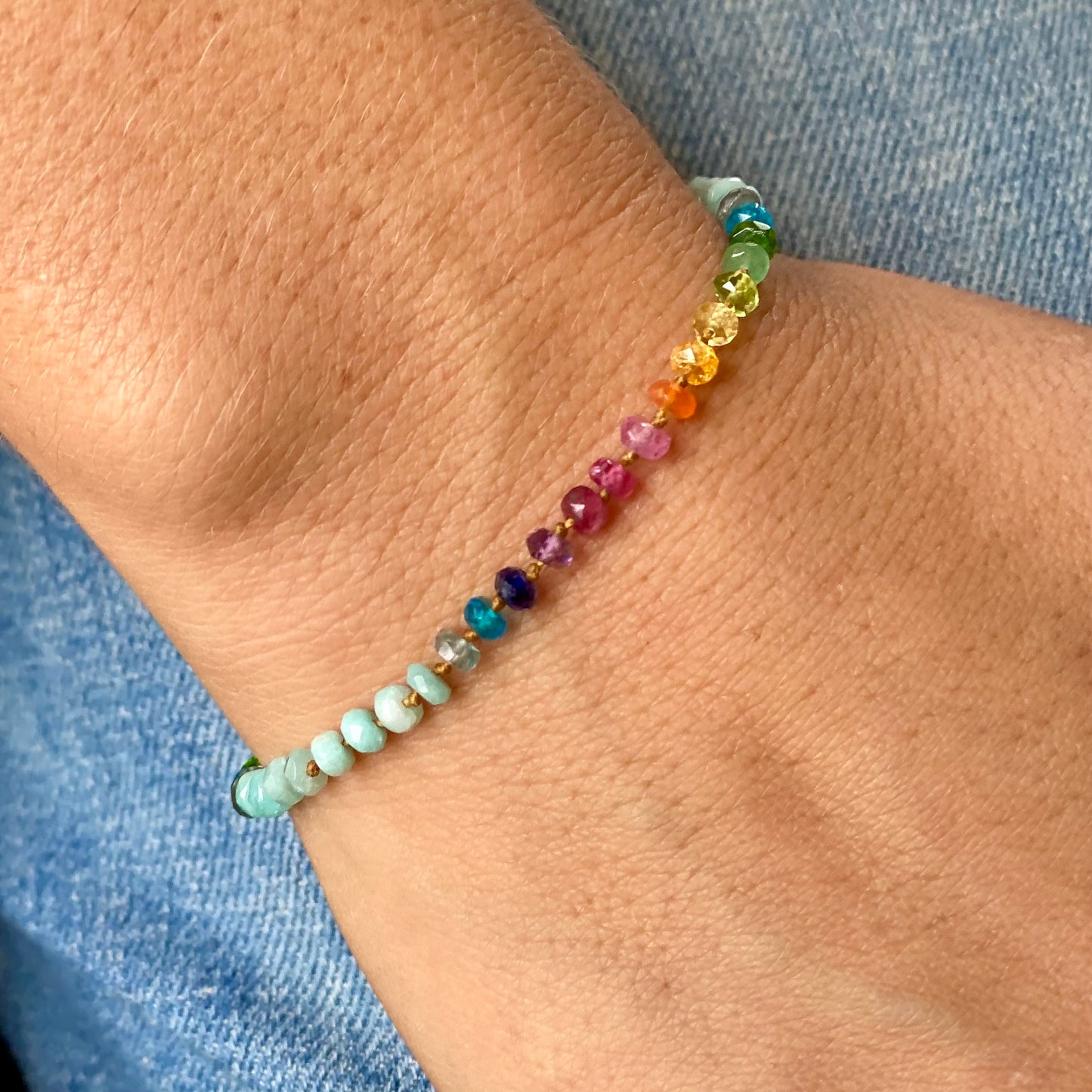 Aqua Amazonite Rainbow Bracelet