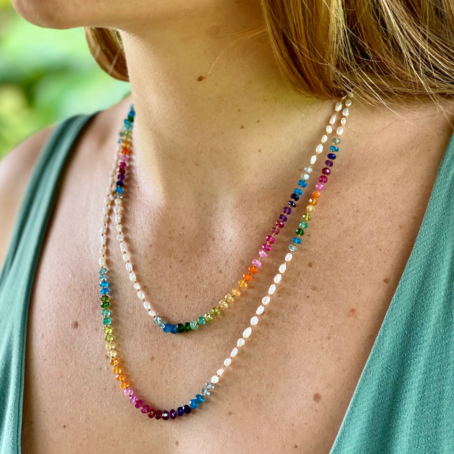 Keshi Pearl Rainbow Lei