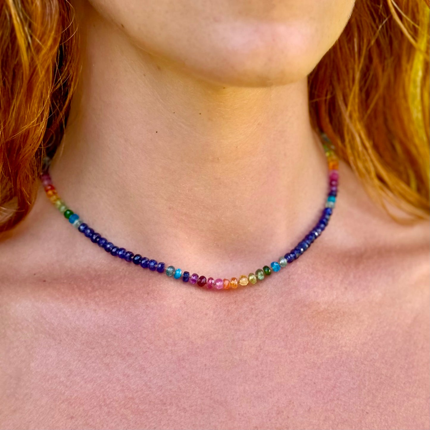 Blue Sapphire Rainbow Lei
