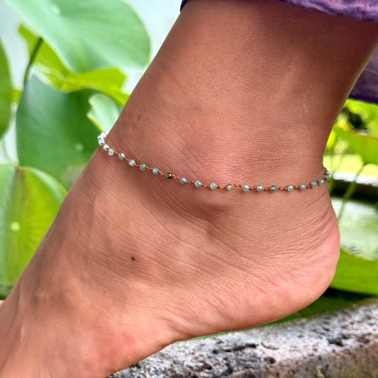 Blue Tourmaline Anklet