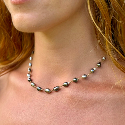 Tahitian Keshi Ovals Necklet