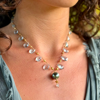 Aquamarine & Tahitian Pearl Ali’i Mana