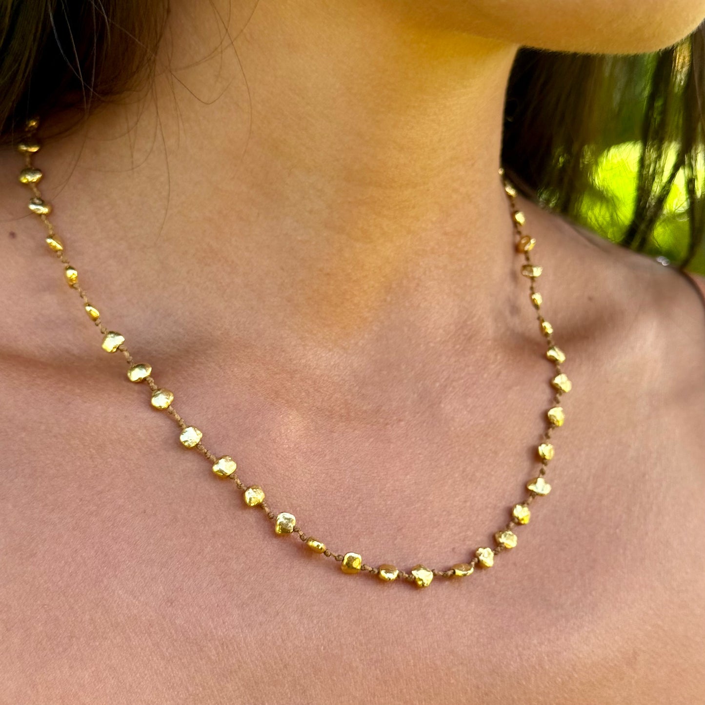 Organic Gold Nuggets Necklace