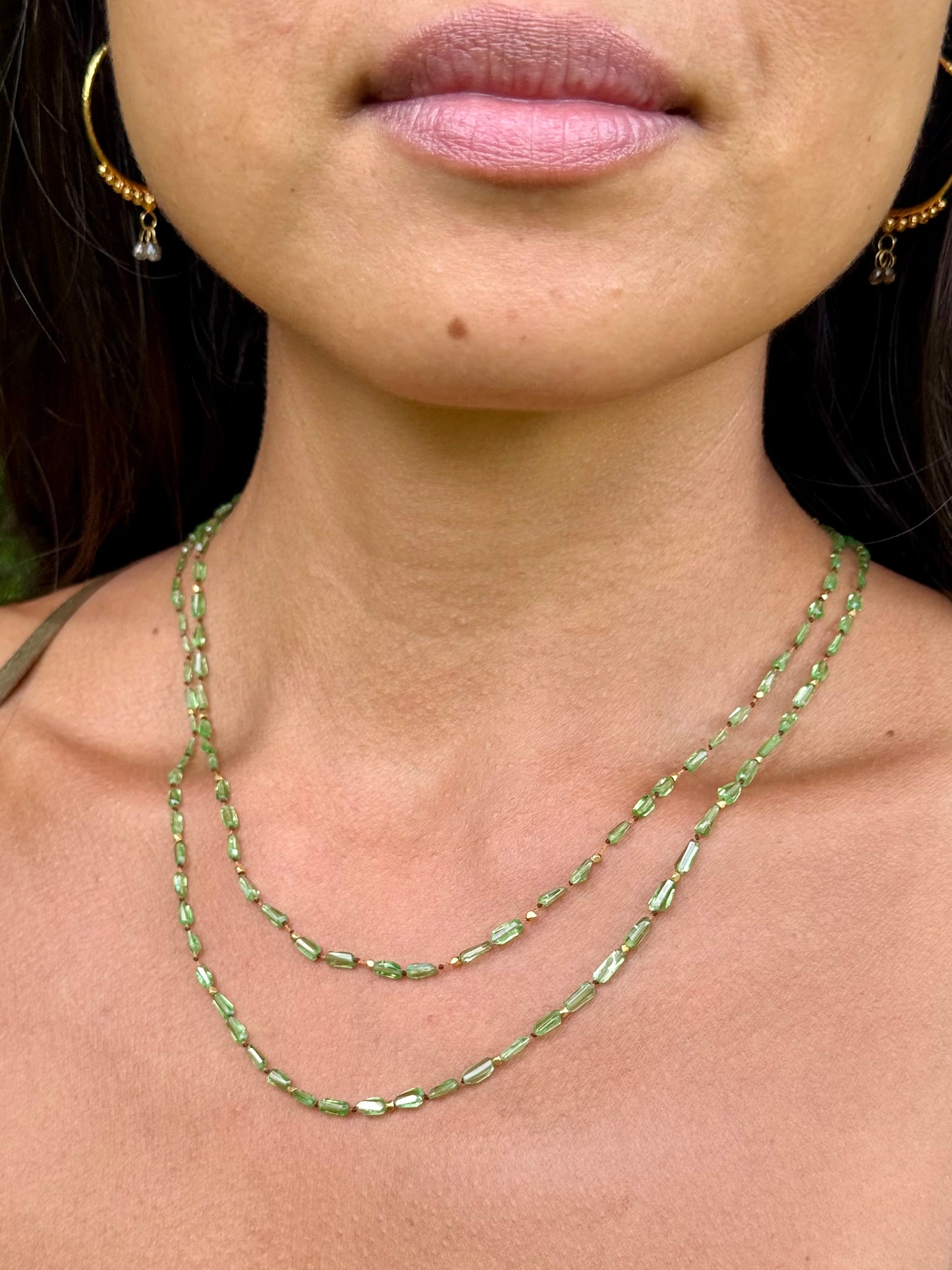 Tsavorite and Gold Necklet