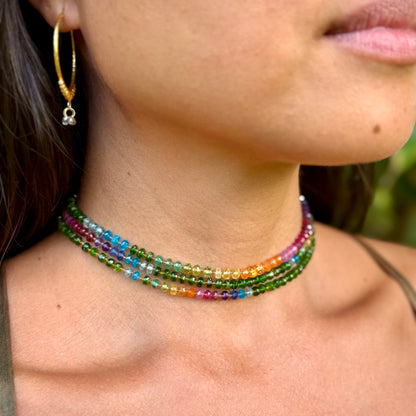 Forest Green Chrome Diopside Rainbow Lei