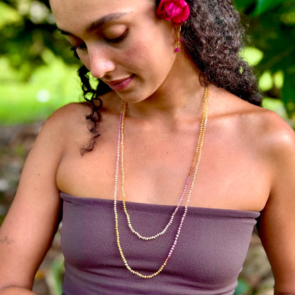Sunset Sapphire Lei