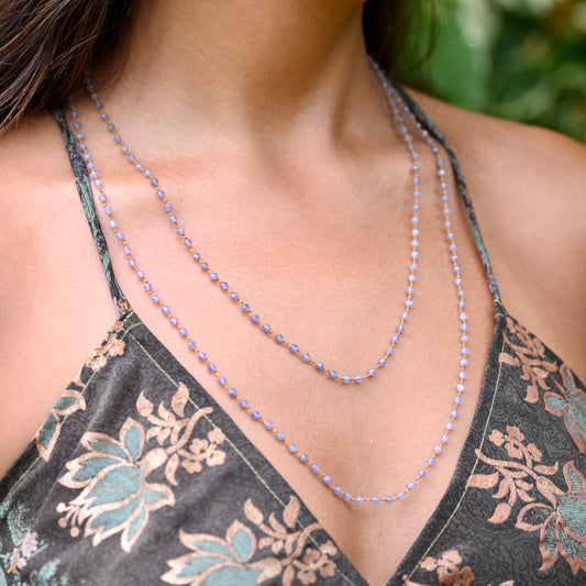 Tiny Tanzanite Long Lei