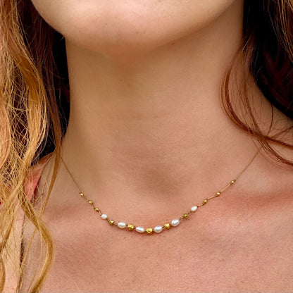 South Sea Pearl & Gold Accent Strand