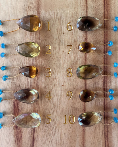 Honey & Olive Quartz Rainbow Drop