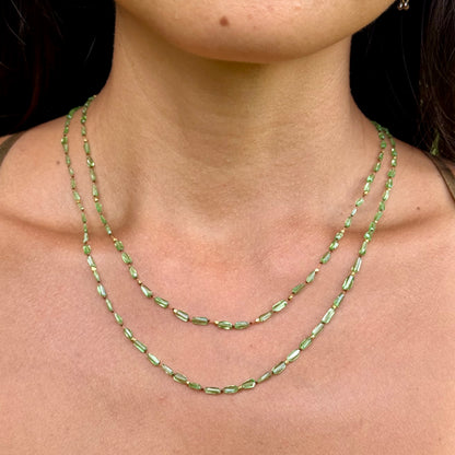 Tsavorite and Gold Necklet