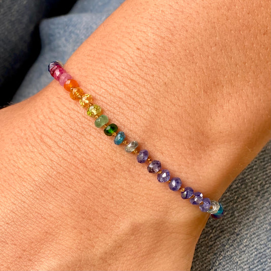 Blue Sapphire Rainbow Bracelet