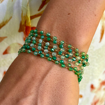 Tiny Green Onyx Long Lei
