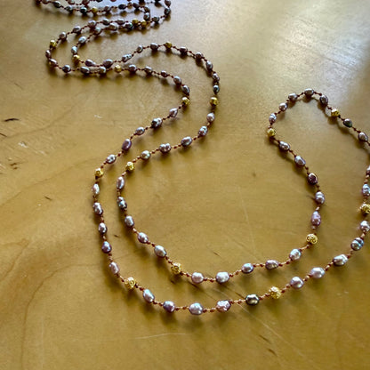 Purple Keshi Pearls & Gold