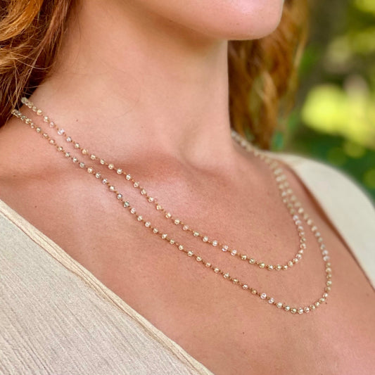 Tiny Golden Zircon Lei