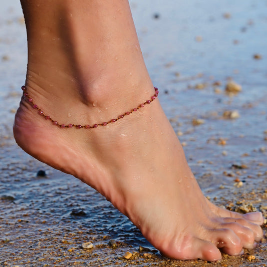 Pink Tourmaline Anklet