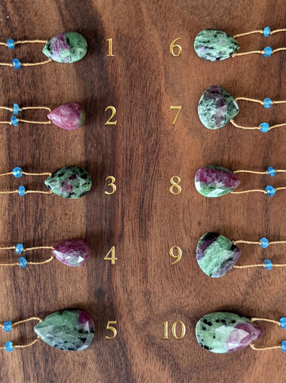 Ruby Zoisite Rainbow Drop