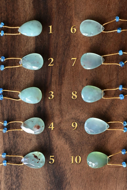 Aqua Chalcedony Rainbow Drop