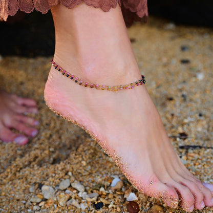 Multi-Tourmaline Double Anklet