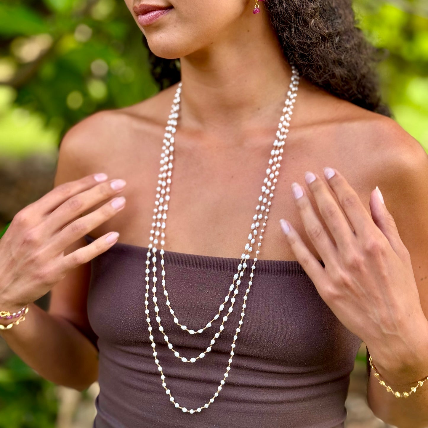 Freshwater Keshi Pearl Lei