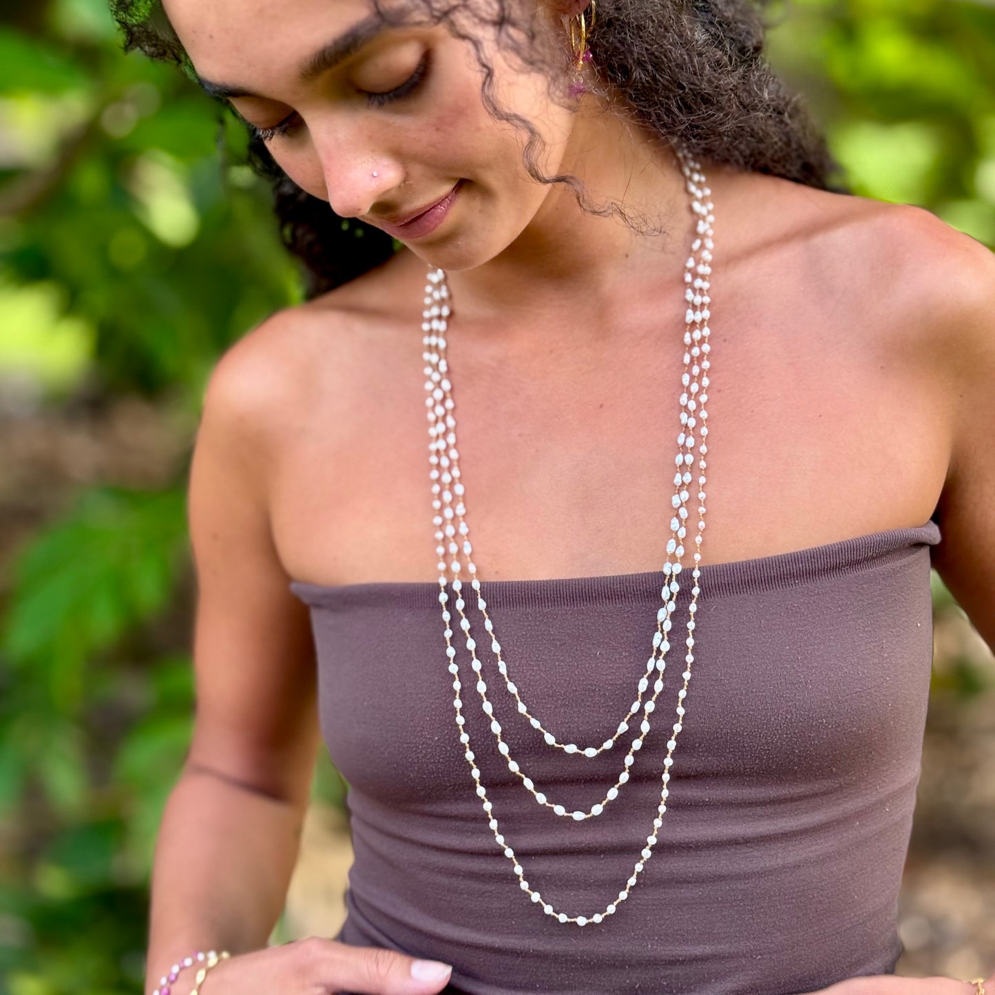 Freshwater Keshi Pearl Lei