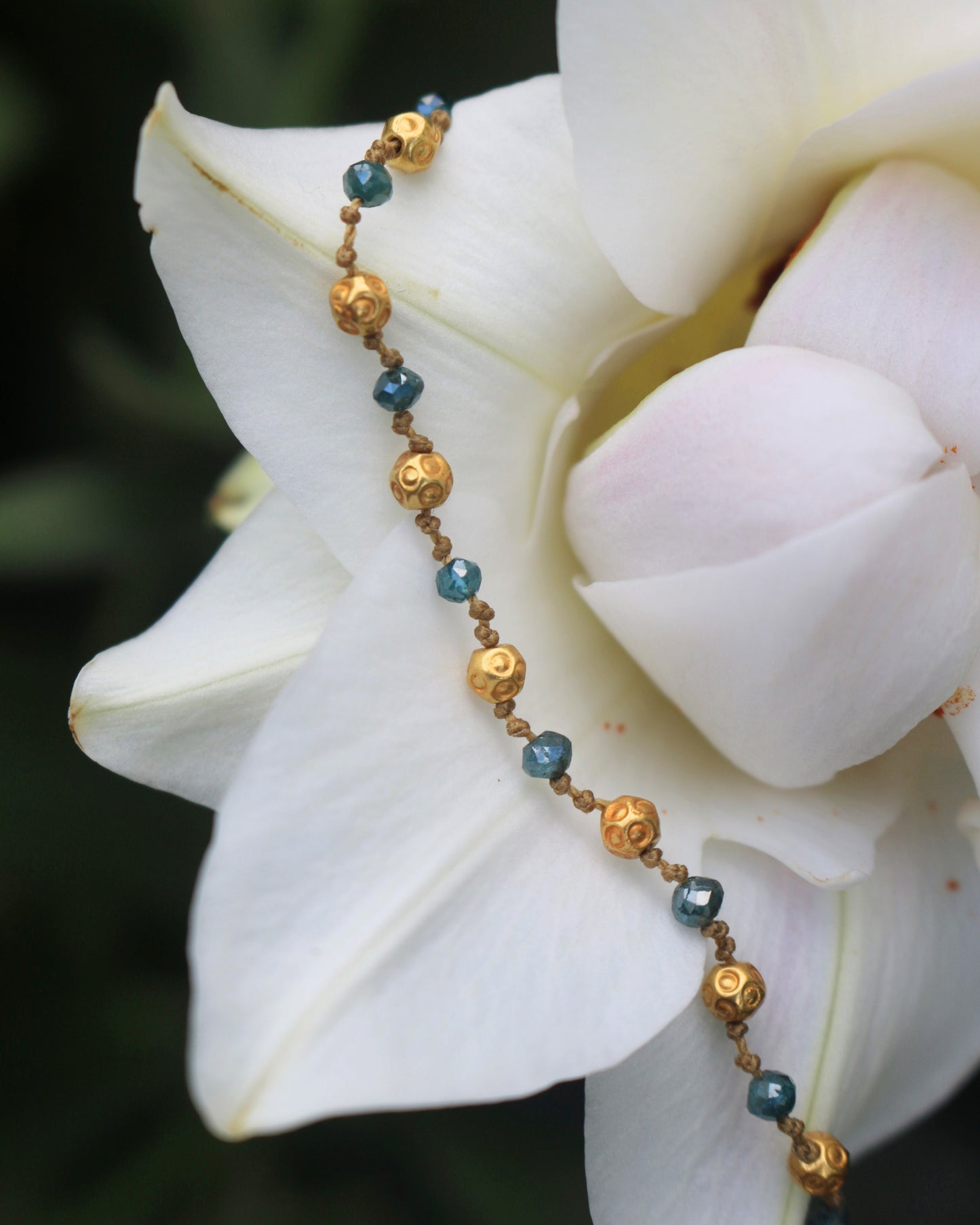 Teal Diamond & Gold Bracelet