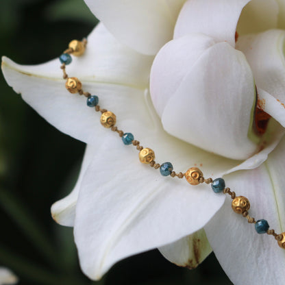 Teal Diamond & Gold Bracelet