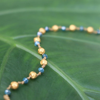 Teal Diamond & Gold Bracelet