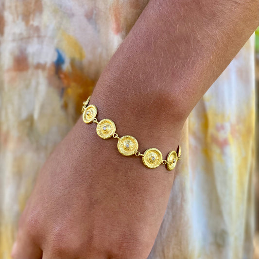 Gold Coins with Diamond bracelet