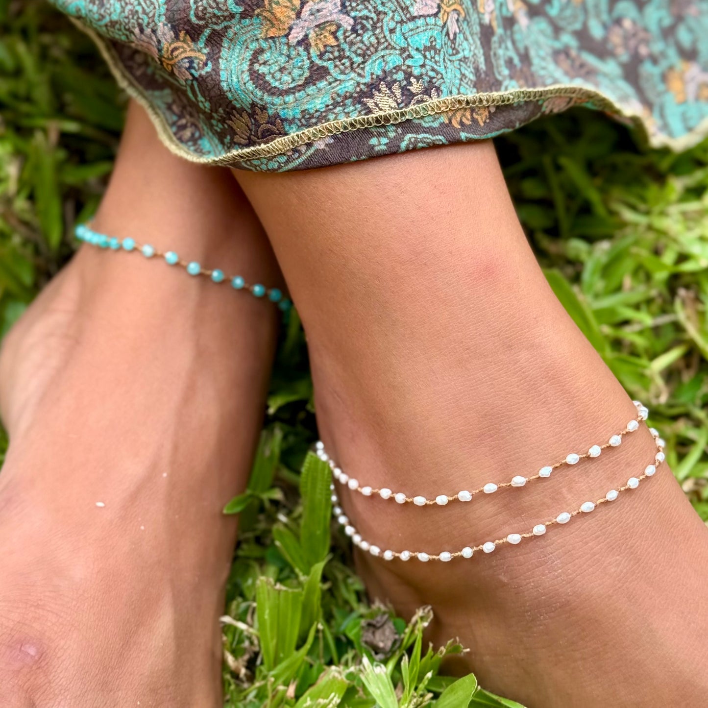Freshwater Pearl Double Anklet