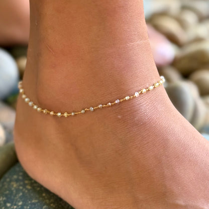 Golden Zircon Anklet