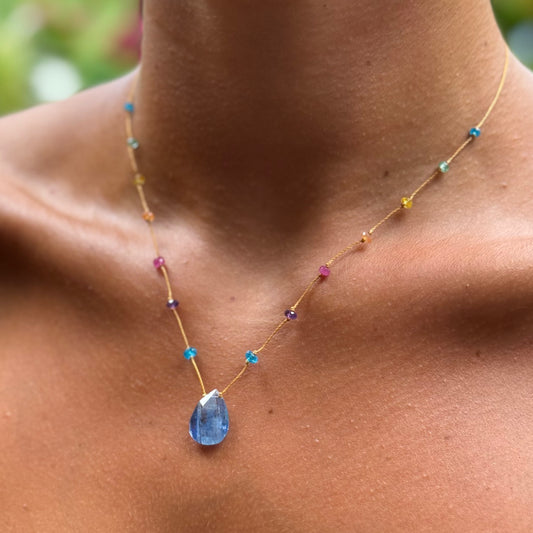 Blue Kyanite Rainbow Drop