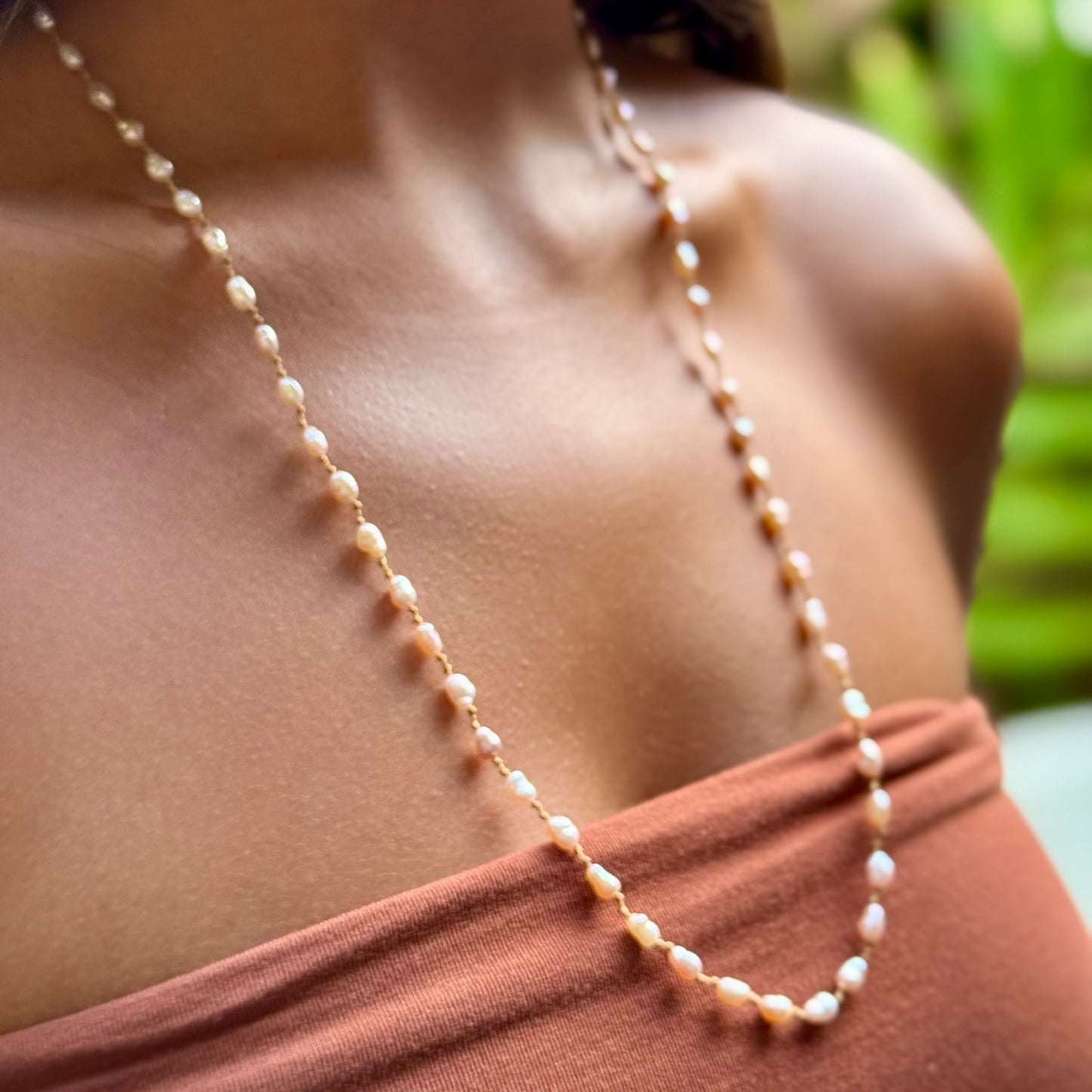 Freshwater Keshi Pearl Lei