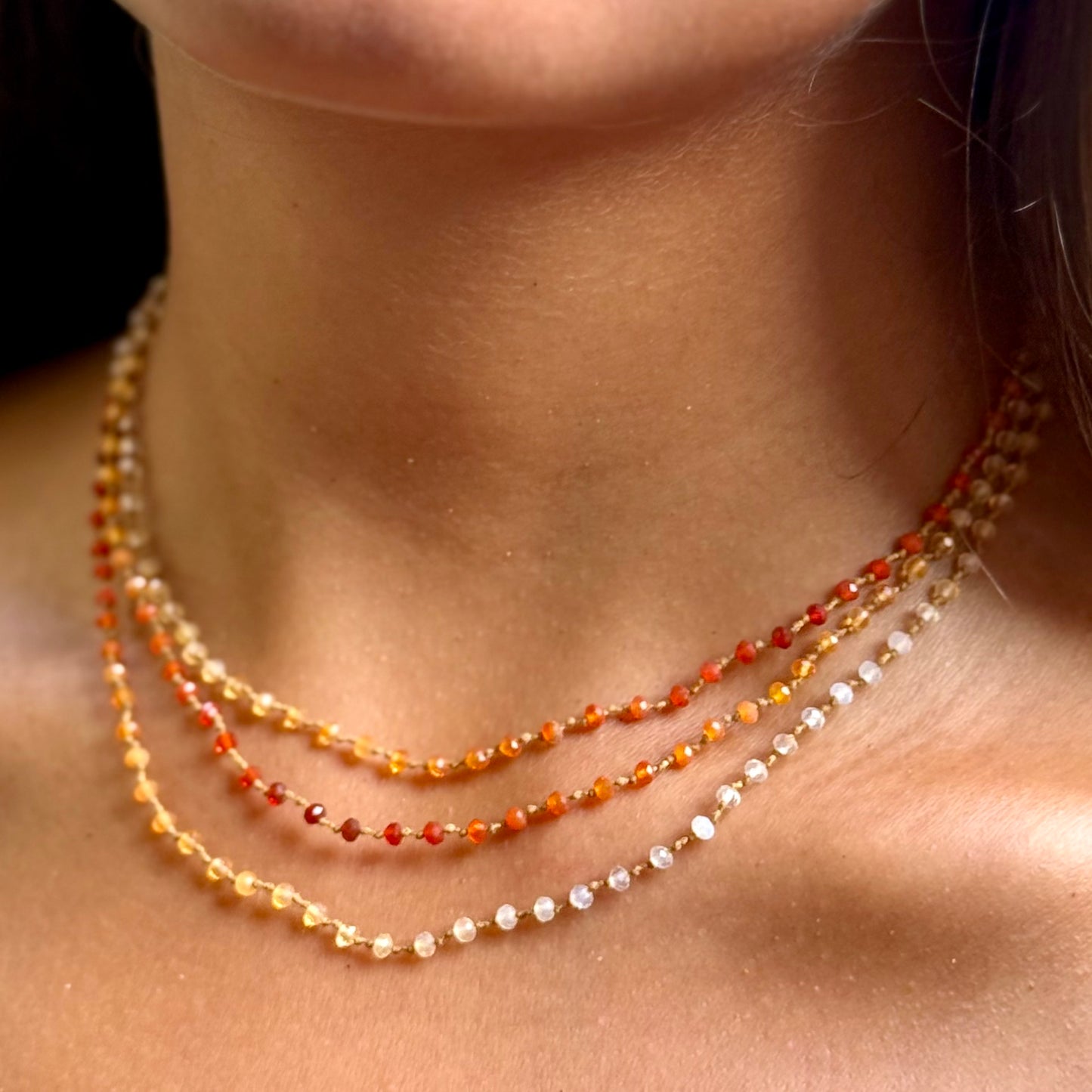 Tiny Fire Opal Long Lei