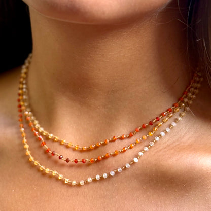 Tiny Fire Opal Long Lei