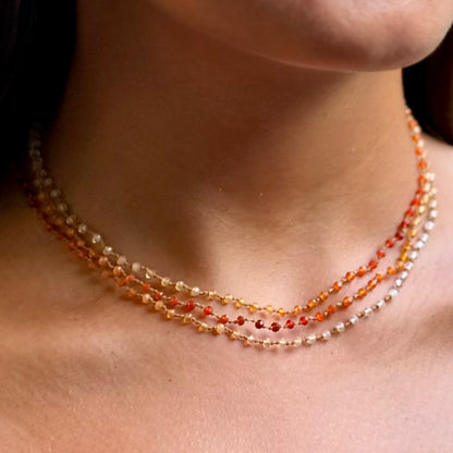 Tiny Fire Opal Long Lei
